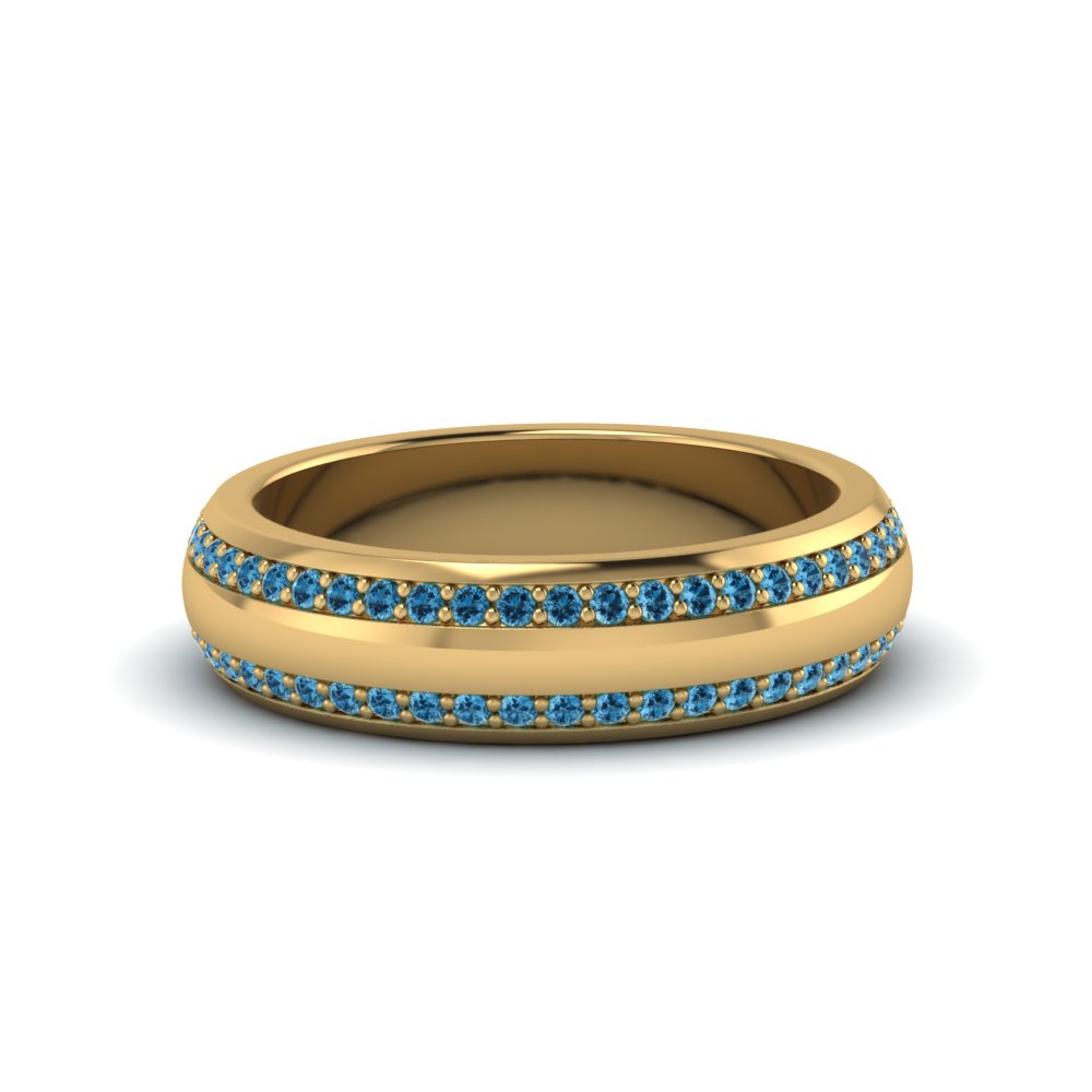 Beveled Edge Matte Eternity Mens Engagement Ring