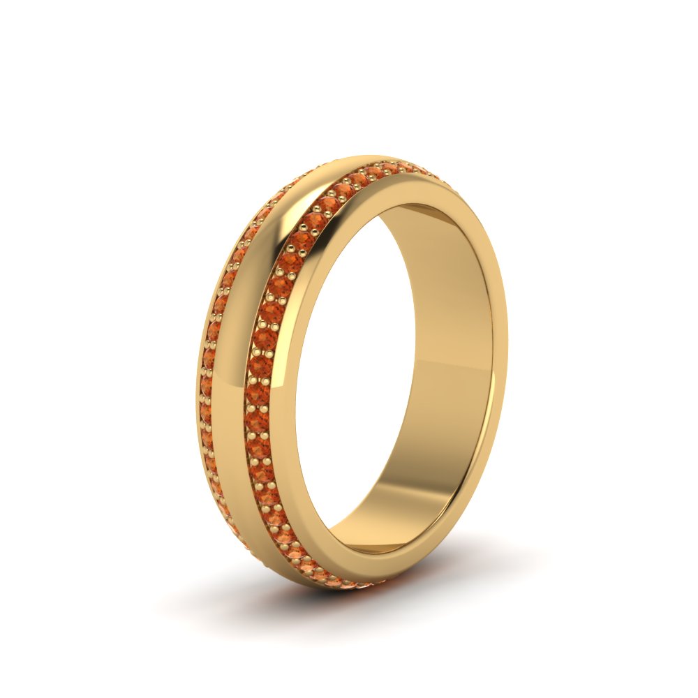 Beveled Edge Matte Eternity Mens Engagement Ring