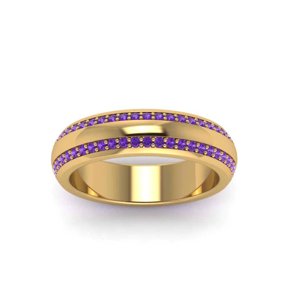 Beveled Edge Matte Eternity Mens Engagement Ring