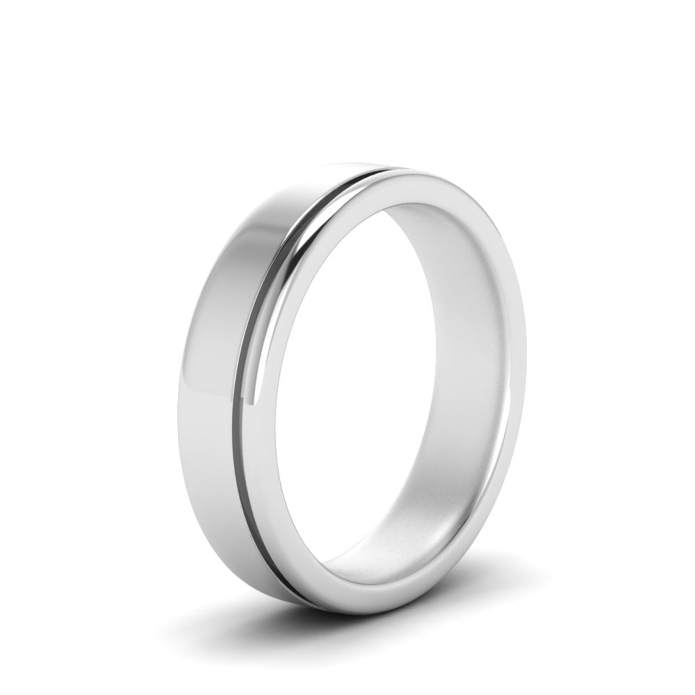 Satin Inlay Wedding Rings