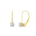 Small Round Diamond Studs Lever Back Earring