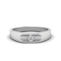 Half Bezel Solitaire Mens Diamond Ring