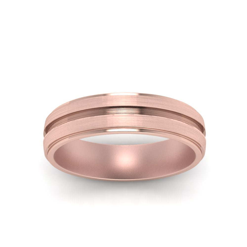 Textured Inlay Wedding Band