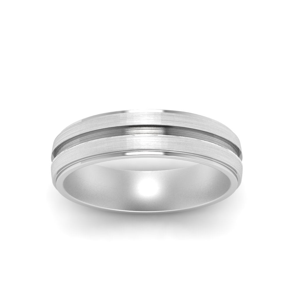 Textured Inlay Wedding Band