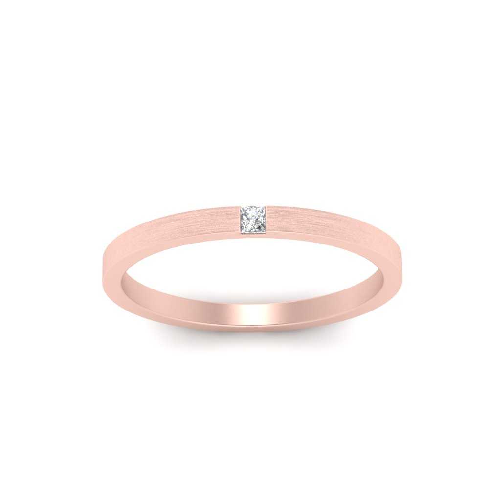 Thin Princess Cut Mens Band Ring