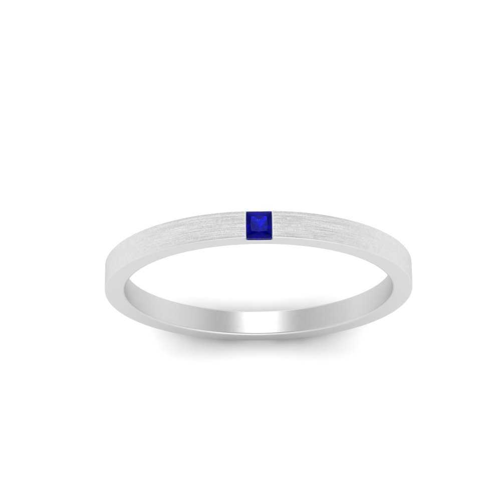 Thin Princess Cut Mens Band Ring