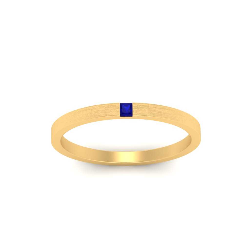 Thin Princess Cut Mens Band Ring