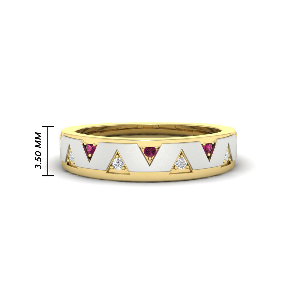 Two Tone Male Wedding Band