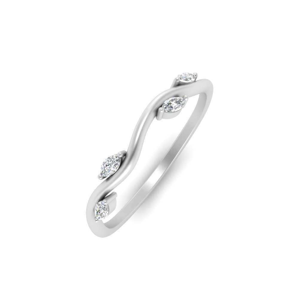 Vine Marquise Simple Wedding Band