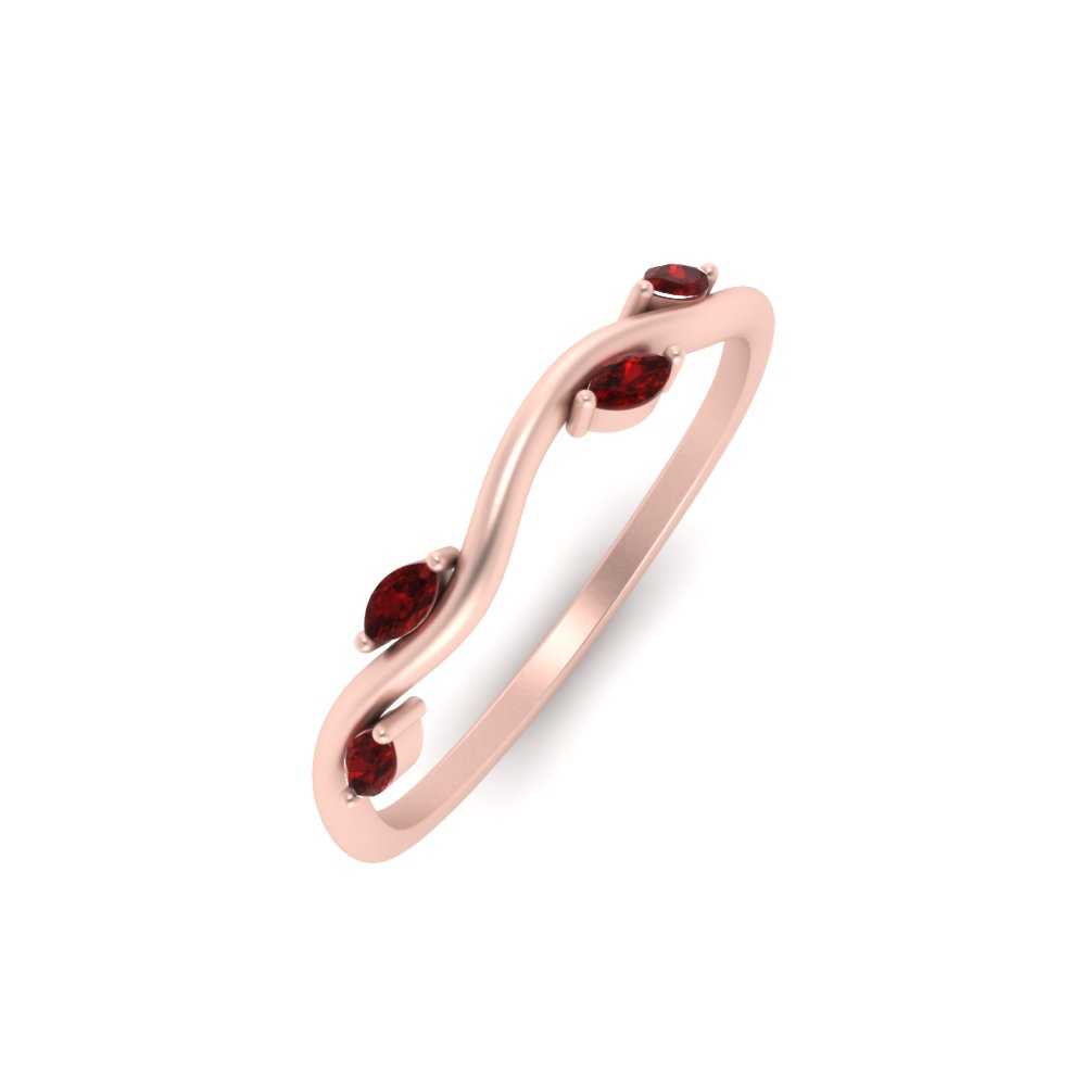 Vine Marquise Simple Wedding Band