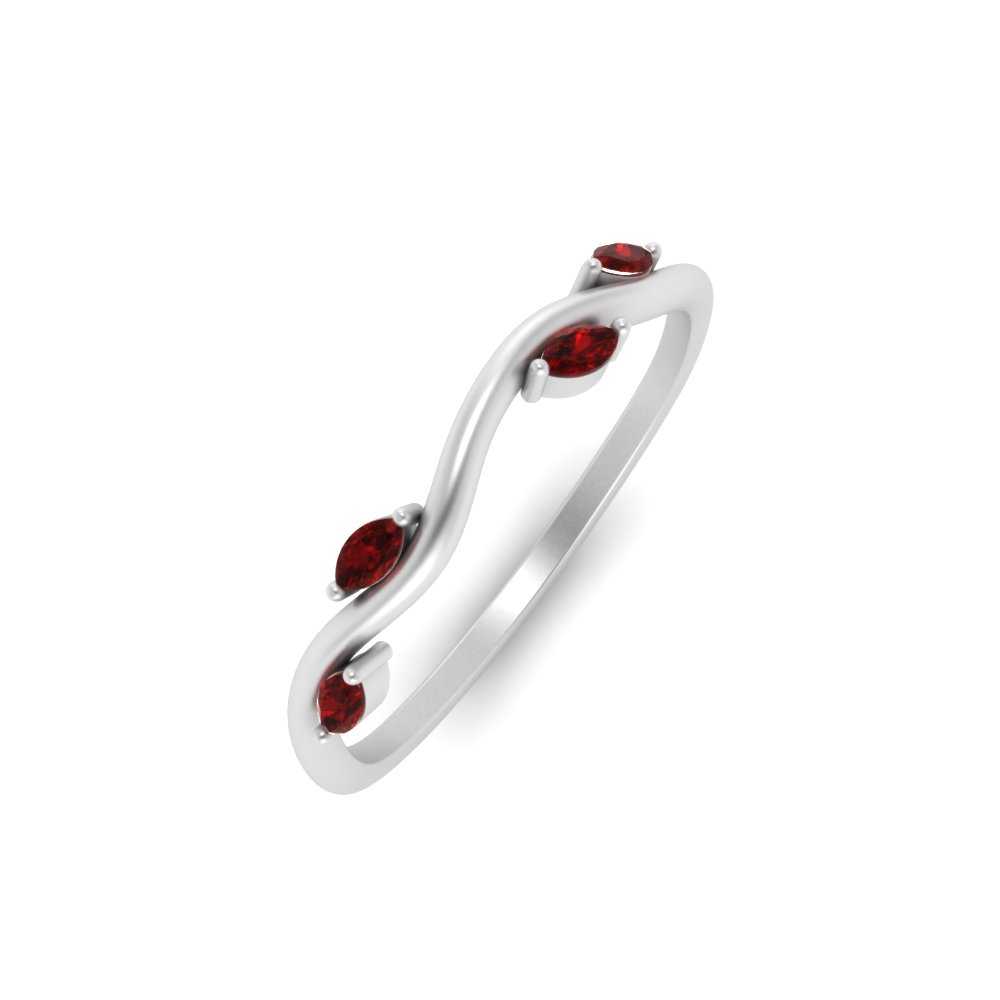 Vine Marquise Simple Wedding Band