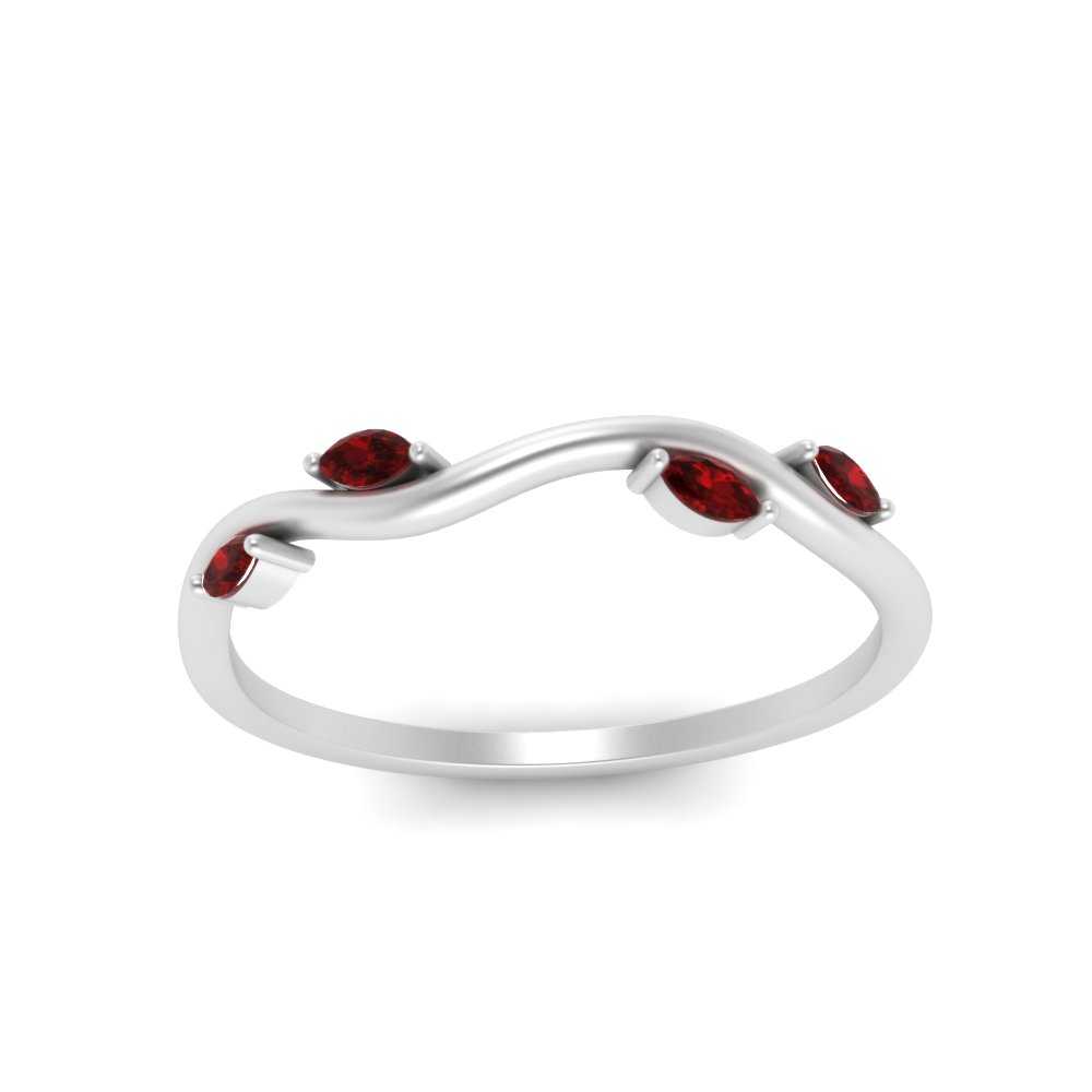 Vine Marquise Simple Wedding Band