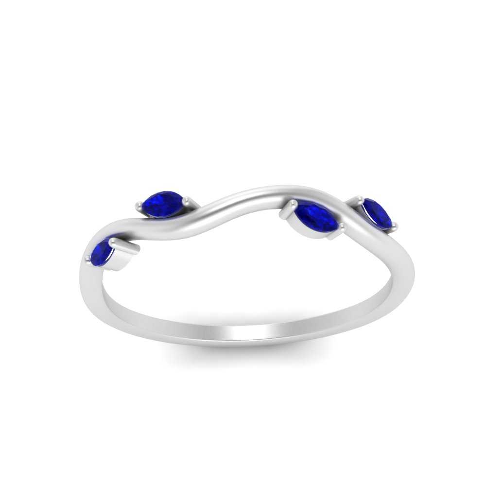 Vine Marquise Simple Wedding Band